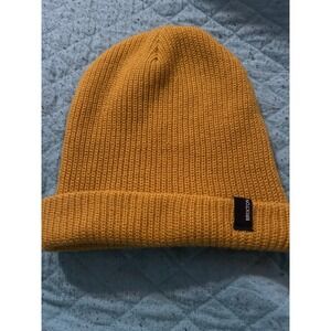 Brixton Beanie Knit Cap Hat Mustard Yellow Cuffed Skater Winter Warm